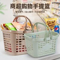 Giỏ mua sắm nhựa, giỏ siêu thị, giỏ lưu trữ lớn dày, giỏ cầm tay cho cửa hàng tiện lợi, đồ ăn nhẹ, bia WJRV