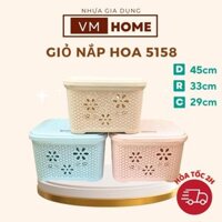 Giỏ Nắp Hoa Nhựa Việt Nhật, Giỏ Đựng Quần Áo Có Nắp – VMHOME