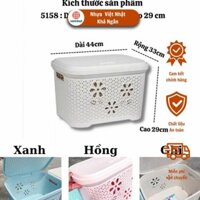GIỎ NHỰA CÓ NẮP MÀU PETS SIÊU XINH ĐỰNG QUẦN ÁO ĐỒ CHƠI NHỰA VIỆT NHẬT(MS: 5158/5159)- Nhựa Việt Nhật