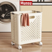 Giỏ Nhựa Gấp Gọn Đựng Quần Áo Có Bánh Xe, Giỏ Đựng Quần Áo Bẩn, Đồ Giặt Nhựa PP An Toàn Bền Đẹp Q046