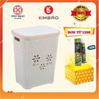 Giỏ nhựa hoa có nắp đựng quần áo đồ chơi giỏ sọt nắp Việt Nhật mã 5159 - Mui Thong 1991