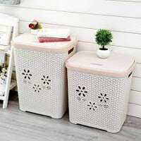 Giỏ Nhựa Hoa Có Nắp Đựng Quần Áo, Đồ Chơi