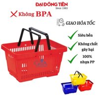 Giỏ nhựa siêu thị đựng đồ đa năng có quai cầm tay chắc chắn 100% nhựa PP Đại Đồng Tiến KT 50*32.5*22.8cm