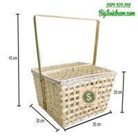 Giỏ picnic đan tre tiện nghi [Handmade] Giỏ đựng đồ nhà bếp Mẫu mới