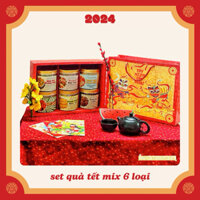 Giỏ quà tết 2025 mix 6 loại bánh/kẹo handmade Tân Viên Vạn Phúc [Tặng 10 bao lì xì]