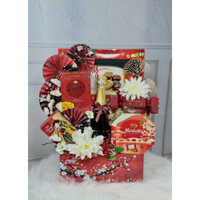 giỏ quà tone đỏ mẫu mới 2024 biếu tết