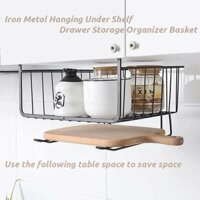 Giỏ sắt đựng đồ dùng treo dưới kệ tủ tiện dụng cho nhà bếp