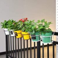 Giỏ Sắt Treo Chậu Cây, Kệ Để Chậu Hoa Cây Cảnh Có Móc Treo Ngoài Ban Công Tiện Lợi - Hàng Loại 1 - Chính Hãng MINIIN - Trắng - Combo 5 Chiếc