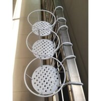 Giỏ Sắt Treo Chậu Cây, Kệ Để Chậu Hoa Cây Cảnh Có Móc Treo Ngoài Ban Công Tiện Lợi - Hàng Loại 1 - Chính Hãng MINIIN - Trắng - Combo 3 chiếc