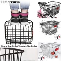 Giỏ sau xe đạp LIMERENCIA, Giỏ xe đạp leo núi bằng kim loại bền cố định, Dễ dàng lắp đặt Giỏ xe đạp phóng To màu đen / bạc Phụ kiện xe đạp gấp cho trẻ em