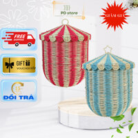 Giỏ Sọt Giấy Kraft Giả Mây PDstore Đựng Quần Áo Bẩn Dơ, Lưu Trữ Đồ Chơi, Bánh Kẹo, Trái Cây, Decor Chụp Ảnh PDG03TD