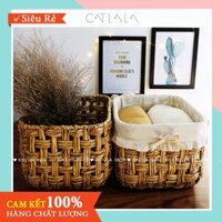 Giỏ/ Sọt lục bình đựng đồ hình vuông đan thưa hàng xuất khẩu đẹp CATDECOR GLBĐT77