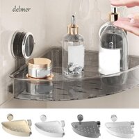 Giỏ tắm hút DELMER, Kệ lưu trữ hình tam giác rỗng bằng nhựa, Giá lưu trữ góc chống nước treo tường đơn giản có thể tháo rời cho gia đình
