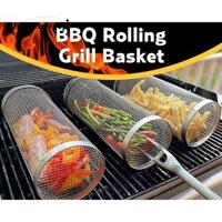 Giỏ Thịt Nướng Thép Không Gỉ Nướng Ngoài Trời BBQ Giỏ Grate Có Móc Và Nĩa Du Lịch Cắm Trại Dã Ngoại Dụng Cụ Nấu Ăn