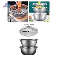 Giỏ Thoát Nước Gừng Grater Đa Năng Thép Không Gỉ Lưu Vực 3 Trong 1 Cho Trái Cây Khoai Tây Dưa Chuột Rau Củ Cà Rốt