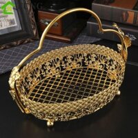 Giỏ Trái Cây FUNG, Giỏ Đựng Nghệ Thuật Sắt Sáng Tạo, Trang Trí Máy Tính Để Bàn Kim Loại Tinh Tế Khay Bánh Ngọt Đa Năng