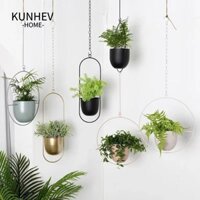 Giỏ treo cây KUNHEV, có móc chậu cây sắt, Xô treo đơn giản Chậu hoa mọng nước Trang trí nhà cửa