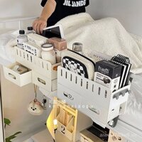 Giỏ treo đầu giường sinh viên, túi lưu trữ đầu giường có ngăn kéo, giỏ lưu trữ linh tinh cho giường tầng trên, không có lỗ đinh, cần thiết cho ký túc xá