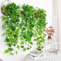 Giỏ treo tường lá xanh nhân tạo mới, cây rau củ xanh, trang trí tường hoa, cây nhện, cây xanh trong nhà, cây giả hoa nhựa cho phòng khách