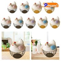 Giỏ Trứng Gà Hộp Đựng Trứng Trang Trí Có Nắp Gốm Tròn Tươi
