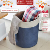 Giỏ Vải Cao Cấp Túi Vải Đựng Quần Áo Trước Khi Giặt, Đồ Chơi Có Lớp Lót Chống Nước - Tiny House