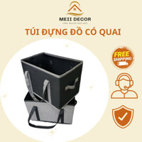 Giỏ Vải Đựng Đồ Đa Năng - Túi Vải Có Quai Xách Đồ Tiện Lợi, Gọn Gàng MEII DECOR