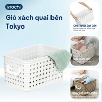 Giỏ xách quai giữa có nắp Inochi - Giỏ đựng quần áo để đồ đi sinh cho mẹ và bé tiện dụng
