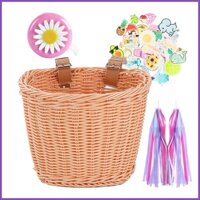 Giỏ Xe Đạp Bằng Mây Đan Gắn Ghi Đông Xe Đạp Tiện Dụng
