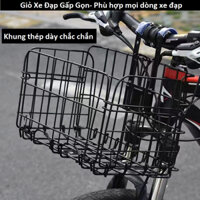 Giỏ Xe Đạp Gấp Gọn Giỏ Xe Đạp Thể Thao Chất Liệu Thép Dày Cao Cấp Không Gĩ Bền Theo Thời Gian Phù Hợp Mọi Dòng Xe Đạp