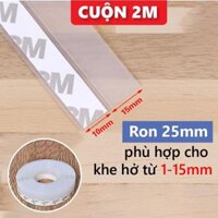 Gioăng cao su dán khe hở cửa, miếng dán khe hở chân cửa ngăn bụi chống nước chống côn trùng - Cao 25mm Trong,Cuộn 2 mét