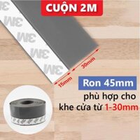 Gioăng cao su dán khe hở cửa, miếng dán khe hở chân cửa ngăn bụi chống nước chống côn trùng - Cao 45mm Xám,Cuộn 2 mét