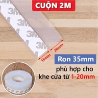 Gioăng cao su dán khe hở cửa, miếng dán khe hở chân cửa ngăn bụi chống nước chống côn trùng - Cao 35mm Trong,Cuộn 2 mét