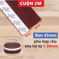 Gioăng cao su dán khe hở cửa, miếng dán khe hở chân cửa ngăn bụi chống nước chống côn trùng - Cao 45mm Nâu,Cuộn 2 mét