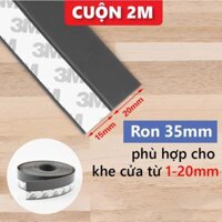 Gioăng cao su dán khe hở cửa, miếng dán khe hở chân cửa ngăn bụi chống nước chống côn trùng - Cao 35mm Xám,Cuộn 2 mét
