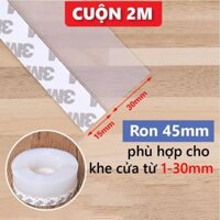 Gioăng cao su dán khe hở cửa, miếng dán khe hở chân cửa ngăn bụi chống nước chống côn trùng - Cao 45mm Trong,Cuộn 2 mét