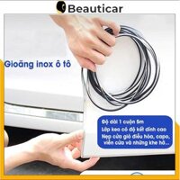 Gioăng inox, nẹp viền cửa inox dán trang trí viền xe ô tô, Chỉ viền trang trí nội thất xe hơi - Cuộn 5M - Màu Đỏ - Cuộn 5M