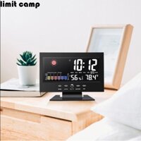 Giới HẠN CAMP Đồng hồ báo thức điện tử, Màn hình màu Đồng hồ thời tiết LED Backligh, Đồng hồ báo thức lịch vạn niên kích hoạt bằng giọng nói bền bỉ Đồng hồ báo thức hiển thị thời gian