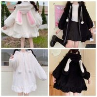 Giới HẠN HIỂN THỊ Tai thỏ Áo khoác hoodie du lịch thông thường