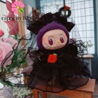 Giới HẠN NĂNG LƯỢNG 1 bộ Quần áo búp bê Labubububu 17cm, Phụ kiện đồ chơi màu đen Quần áo váy cưới búp bê Labububububupu, Váy sợi Hoa hồng Quần áo búp bê Cotton Mini Đồ chơi trẻ em gái