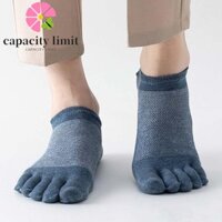 Giới HẠN NĂNG LƯỢNG 5 Đôi Tất Ngón Chân Ngắn Mùa Hè, Sọc Chắp Vá Tất Nam Năm Ngón Tay, Cotton Thoải Mái Chống Trượt Chữ Năm Ngón Tất Nam