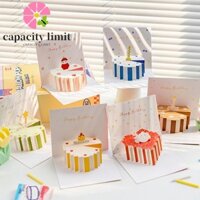 Giới HẠN NĂNG LƯỢNG 6 Thẻ Bánh Sinh Nhật 3D, Thiệp Chúc Mừng Sinh Nhật Gấp Phước Lành, Chữ Viết Tay Đa Năng Bật Lên Với Phong Bì Thẻ Tin Nhắn Phụ Kiện Tiệc