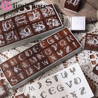 Giới HẠN PURE 10 / 27 Chiếc Bộ Tem Cao Su Bằng Gỗ Khắc Rõ Ràng Vintage Làm Thẻ