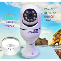 Giới thiệu  Camera wifi yoosee HK211 gắn đui bóng đèn, 8 led