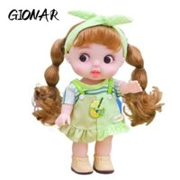 GIONAR Búp bê BJD 26cm, Đáng yêu với quần áo xinh xắn Giày búp bê tóc xoăn, 5 khớp di chuyển dễ thương Biểu hiện ngộ nghĩnh Quà tặng đồ chơi bé gái