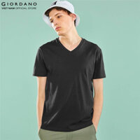 GIORDANO Áo Thun Nam Ngắn Tay Cổ Tim 01021251