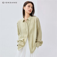 GIORDANO WOMEN Willow crinkle lightweight long sleeve shirt 05345105