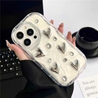 Giọt Nhỏ Bạc Tình Yêu Iphone14 Táo 15 Trường Hợp Điện Thoại 11 Ánh Sáng Xa Xỉ Stereo 13Pr