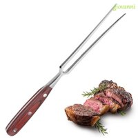 GIOVANNI Beef Pork Turkey Meat Fork Metal Kitchen Gadgets Carving Fork with Wooden Handle for Roasts Cooking Stainless Steel Dinner Parties Barbecue BBQ Tool