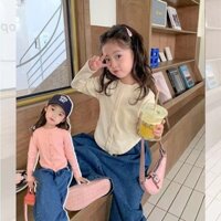 Girls spring and autumn slim candy-color bottom shirt new fashion tops female treasure fashion row of buttons long-sleeved t-shirt