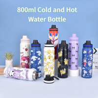 Giữ Lạnh Giữ Nóng Bình Nước 800ML Bình Giữ Nhiệt Thép Không Gỉ Hai Lớp Cốc Nước Kuromi Quế Chó Pikachu Họa Tiết Hoạt Hình Di Động Thể Thao Nước